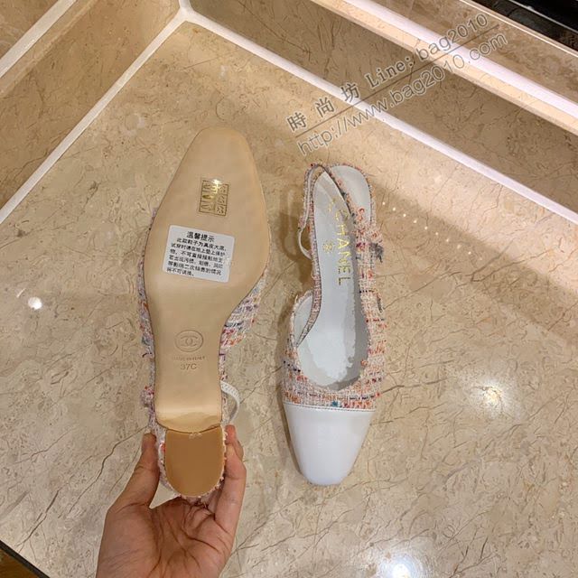 Chanel女鞋 香奈兒時尚經典涼鞋 Chanel中跟涼鞋  naq1089